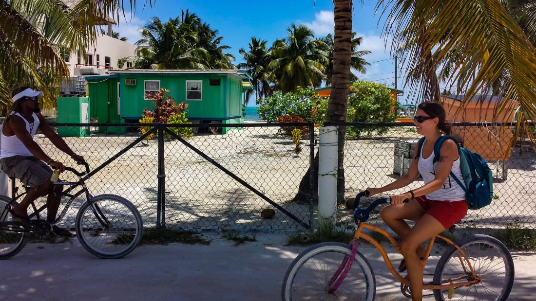 responsible tourism ride a bicycle in cay caulker belize