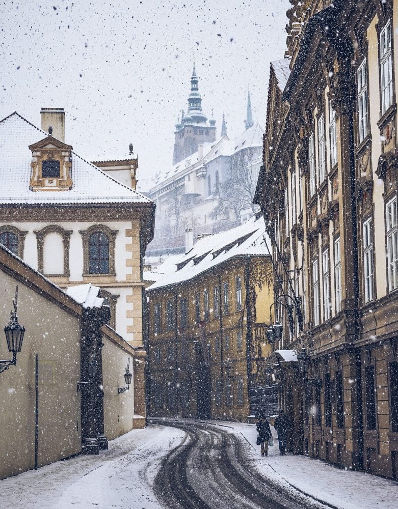 things to do in Prague, visit during a snow fall