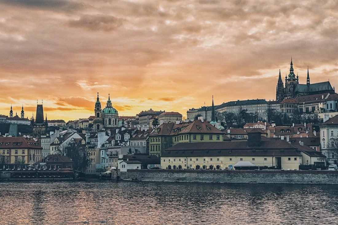 Sunset in Prague, best day trips from Prague