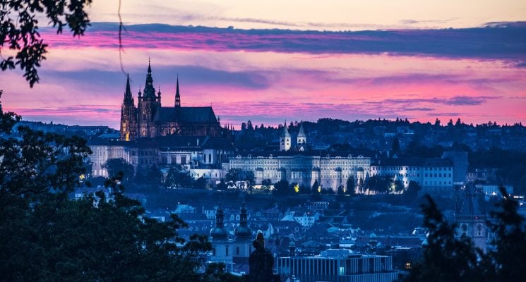 A sunset over Prague Castle - How to Spend a weekend in prague