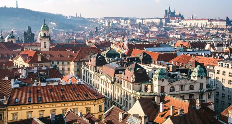 A guide to Old town Prague - Old Town rooftops and Prague Castle