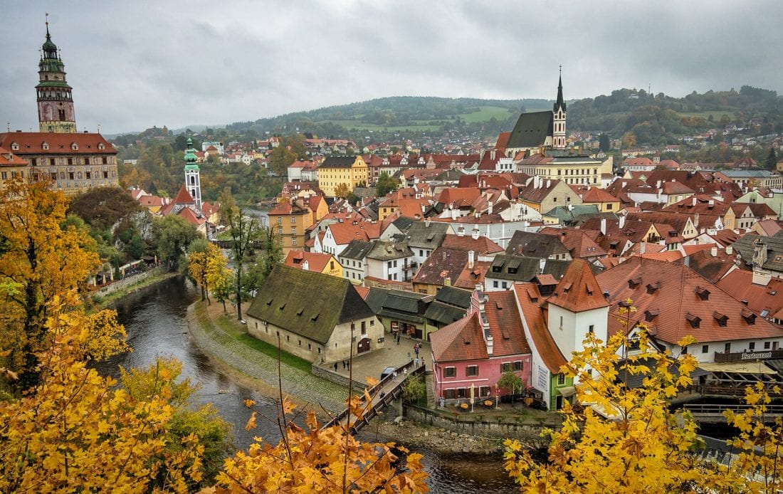Cesky Krumlov in the fall is a great day trip from Prague