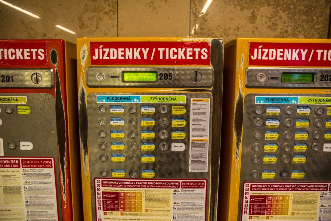 ticket vending machines in prague's metro