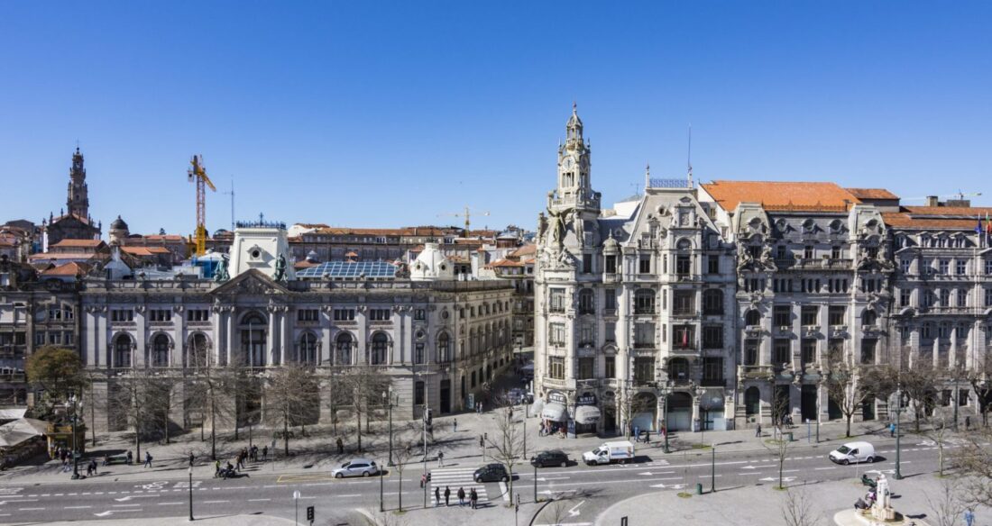 Main square in Porto, Portugal 