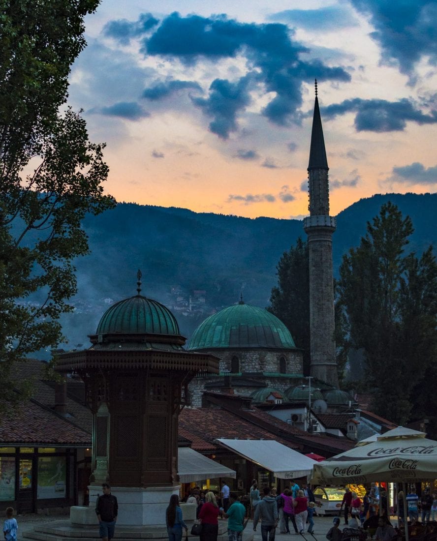 a summer sunset in Sarajevo