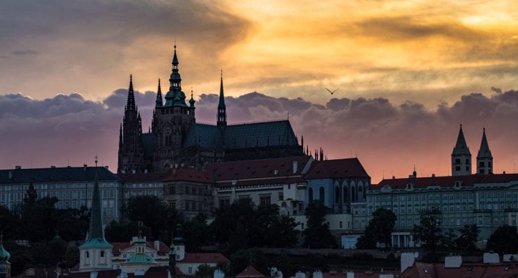 Prague Castle sunset