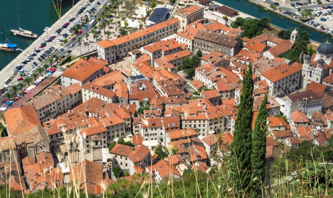 Kotors Old Town from above