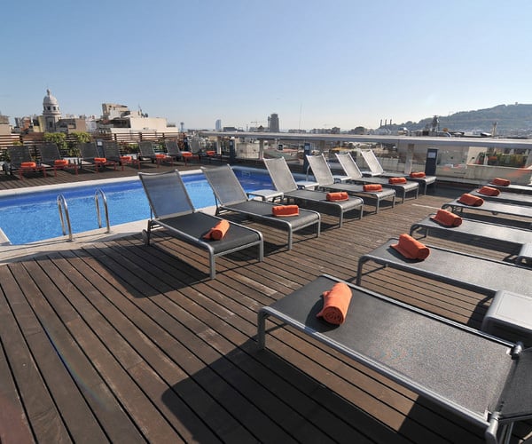 rooftop terrace in on of the best hotels in barcelona