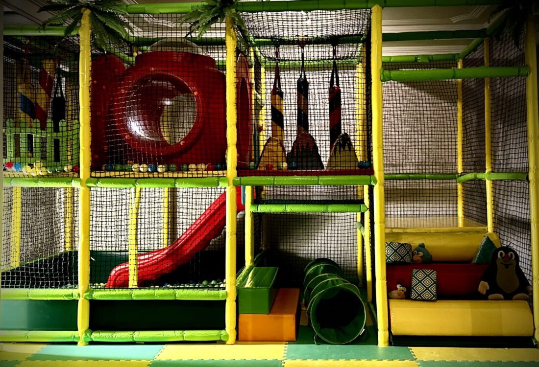 indoor play area for kids in a restaurant in Prague