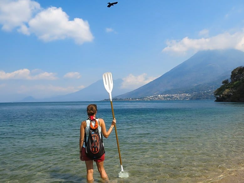 Lake Atitlan with San Pedro la Laguna in the distance