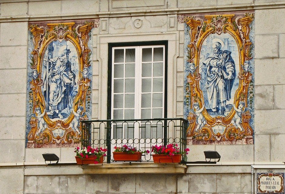 ceramic tiles on a building in Lisbon