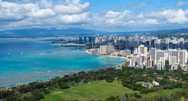 view of Waikiki and coast, Hawaii