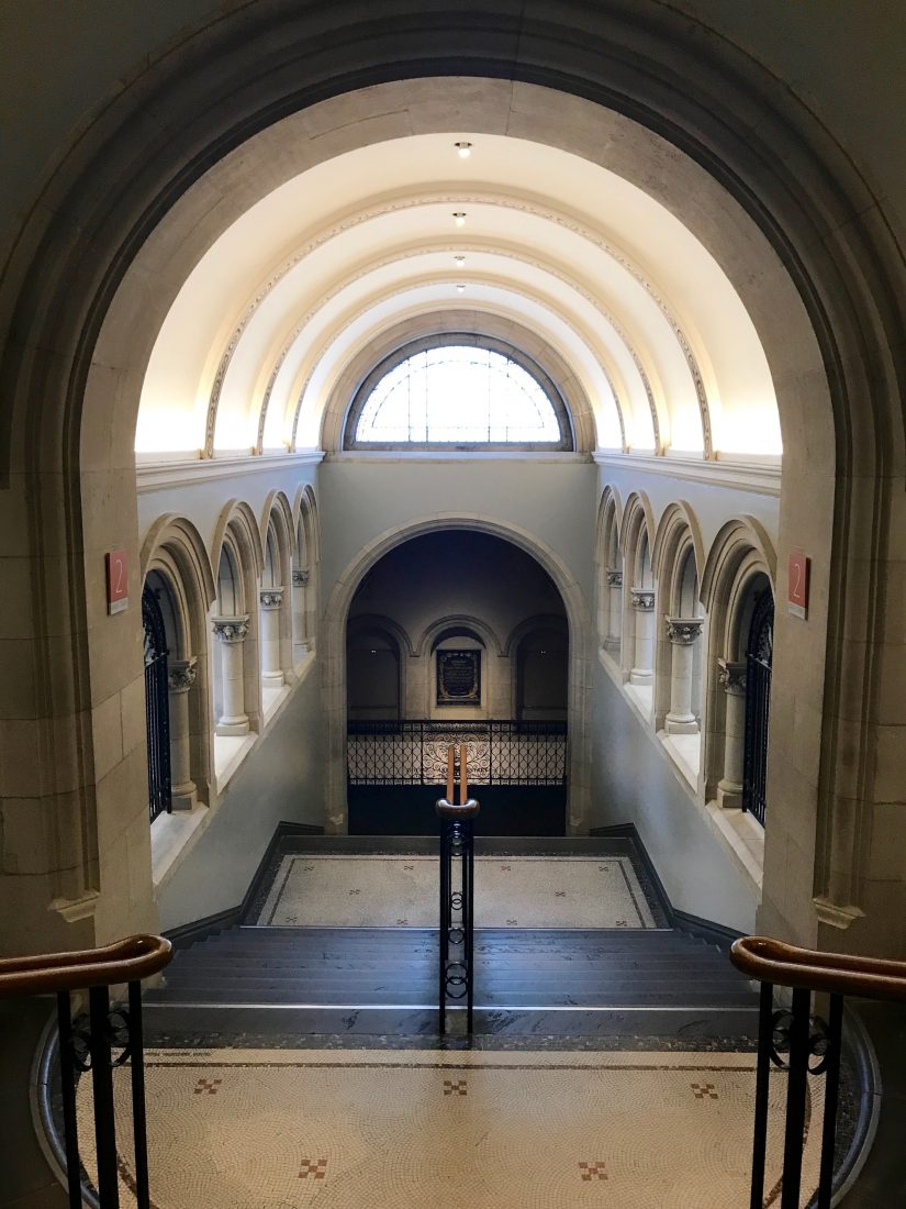 A stairwell in the National Portrait Gallery in London