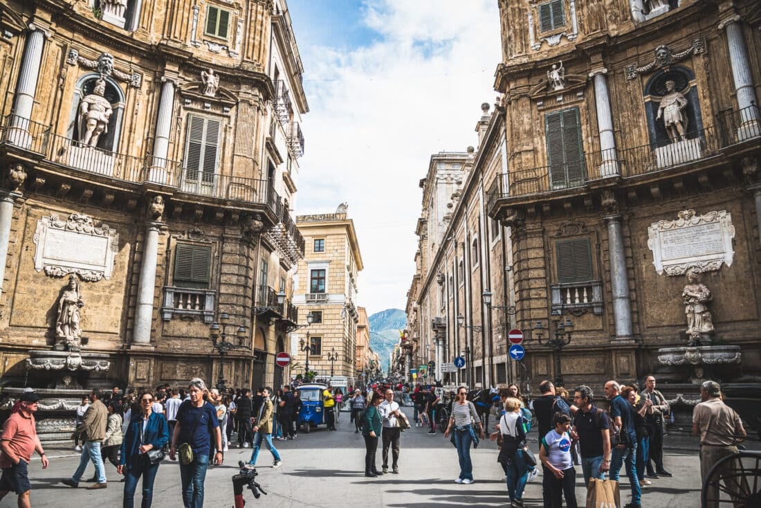 People on the street in Palermo, Sicily
