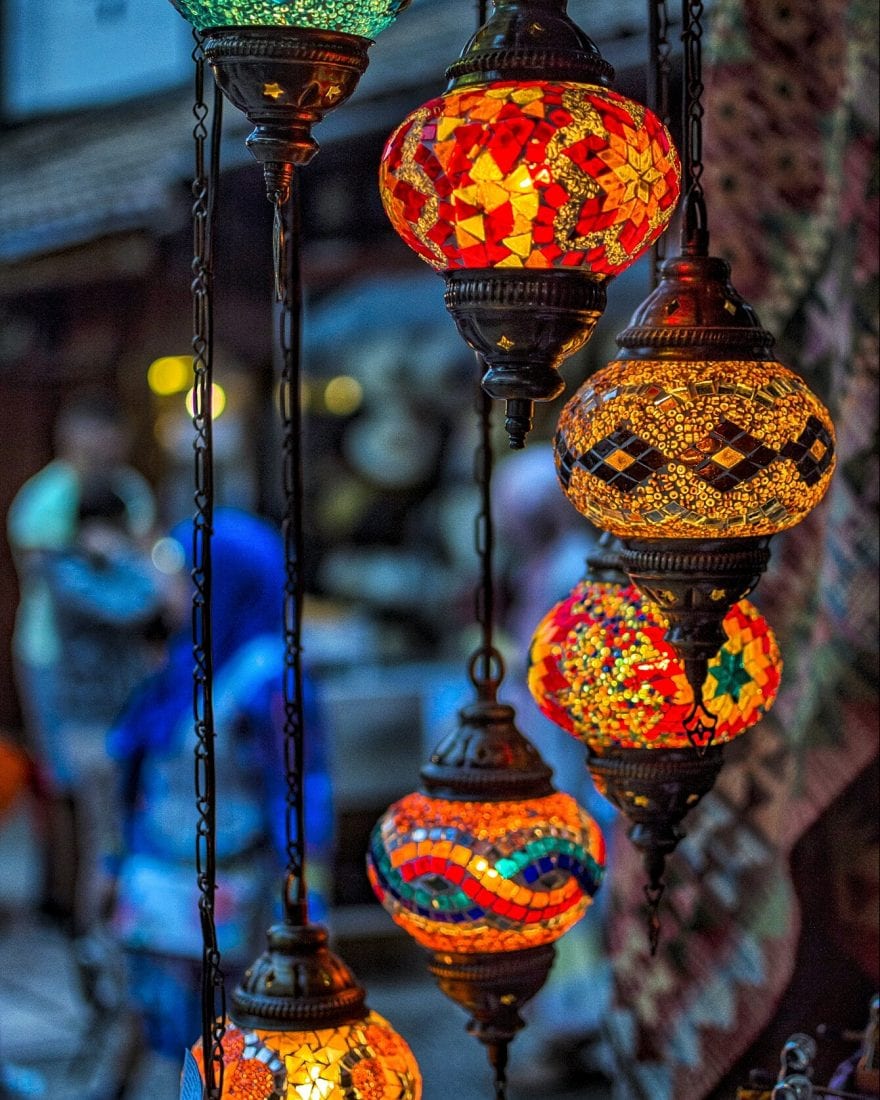 Turkish lamps hanging in beautiful Sarajevo, things to do in Sarajevo