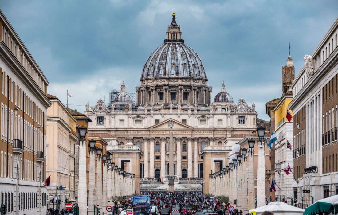 a view of st peters basilica in the vatican - rome italy