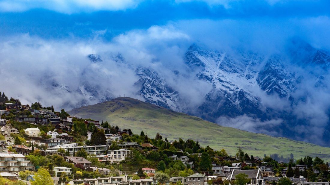 Queenstown Hill and the suburb of Arthurs Point as viewed from Moonlight Track