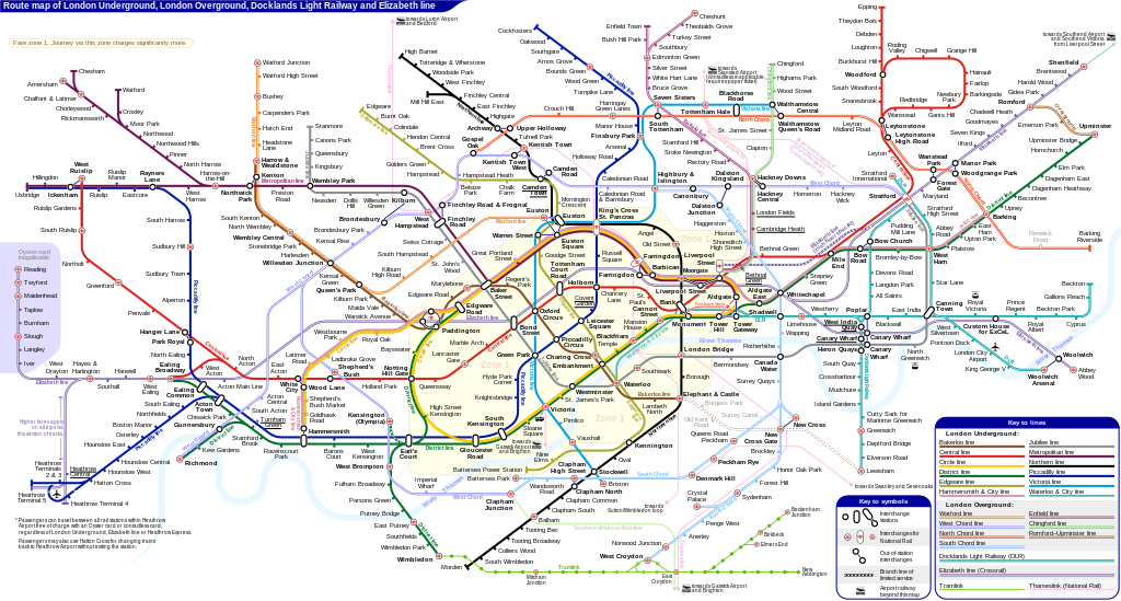 London Underground Overground DLR Crossrail map alt