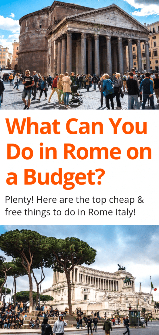 What can you really do in Rome on a budget? Surprisingly, a LOT! Here are the best things to do in Rome on a budget including visiting historic sites, exploring awesome neighborhoods, taking in breathtaking views, and more! Click to start planning your Rome Italy trip today! #rome #italy #europe #europeantravel #travel #budgettravel